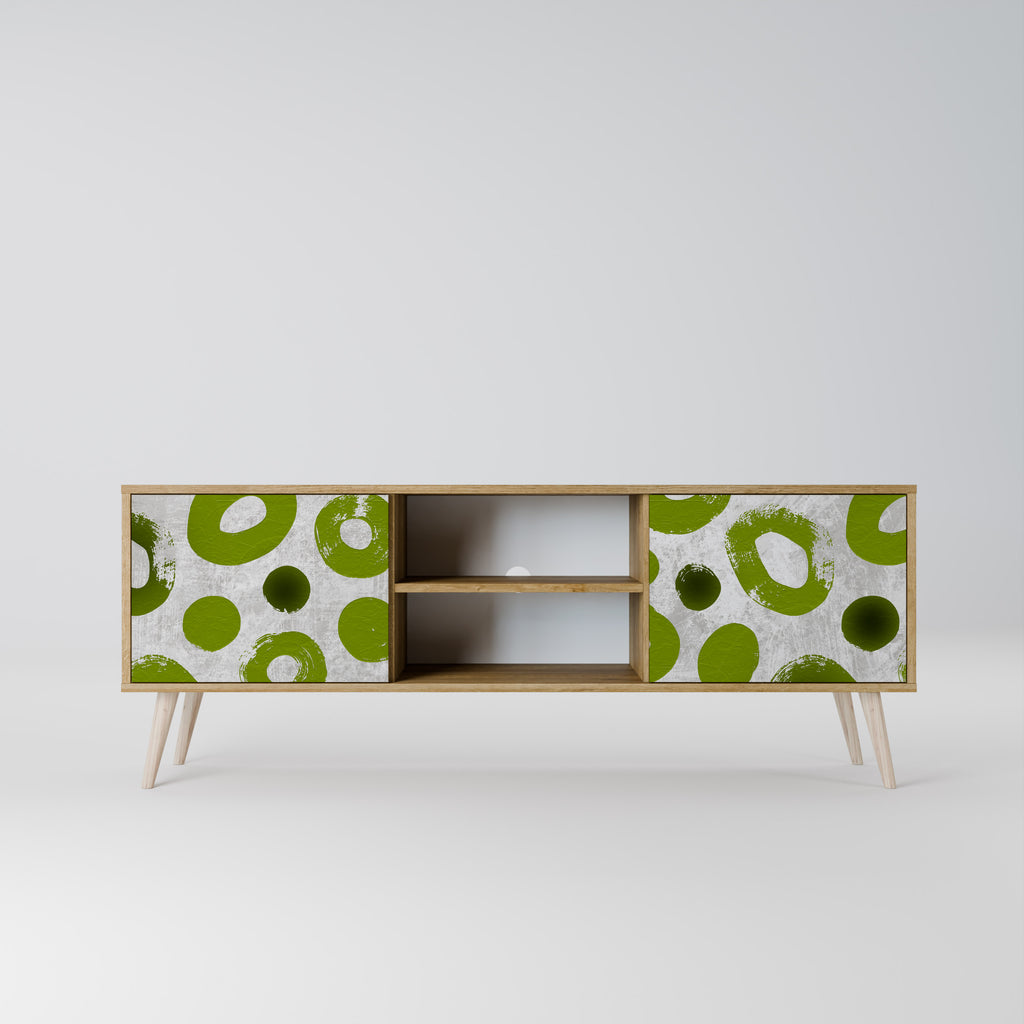 Mueble de TV de 2 puertas GREEN RHAPSODY con efecto roble