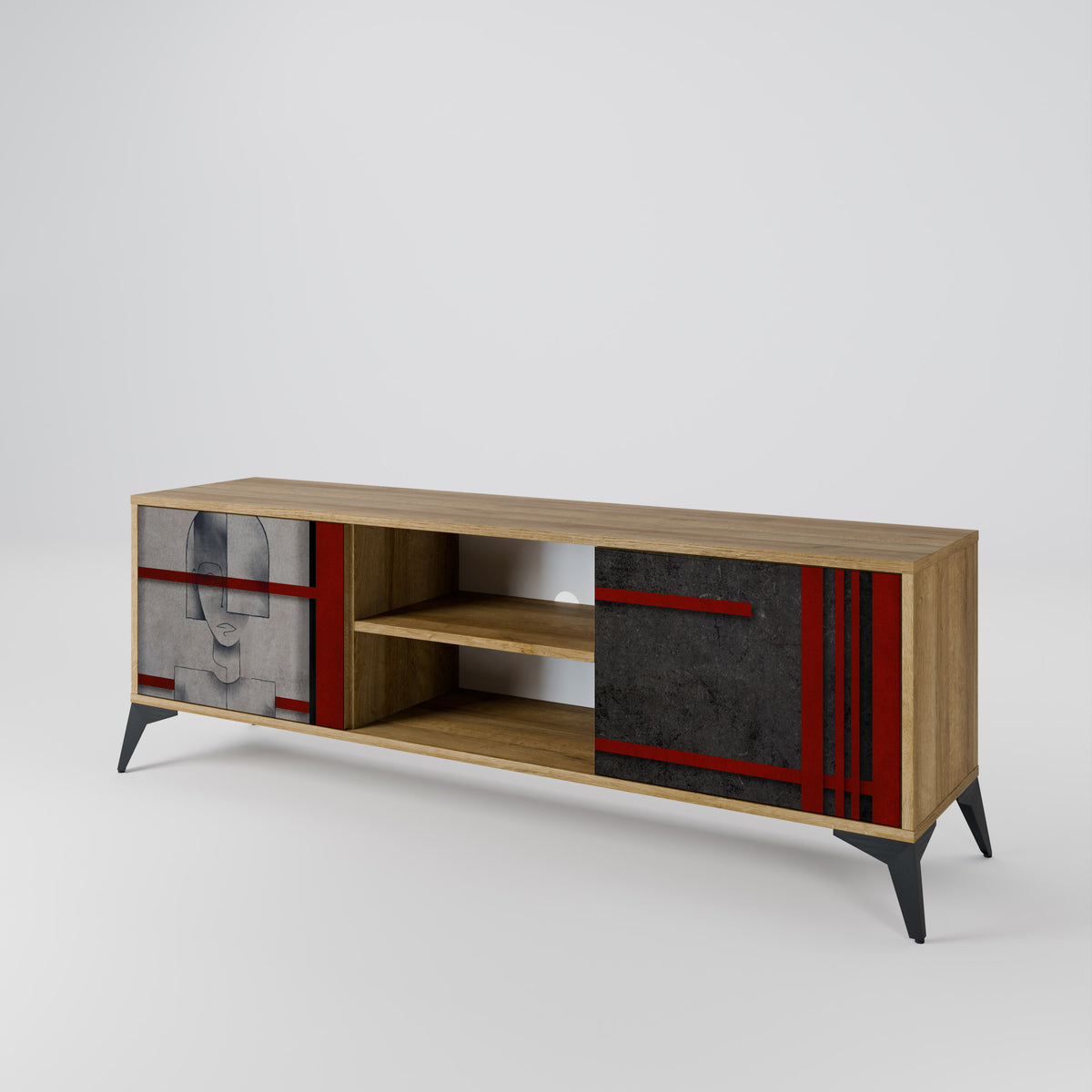 GRAY FIGURES Mueble de TV de 2 Puertas