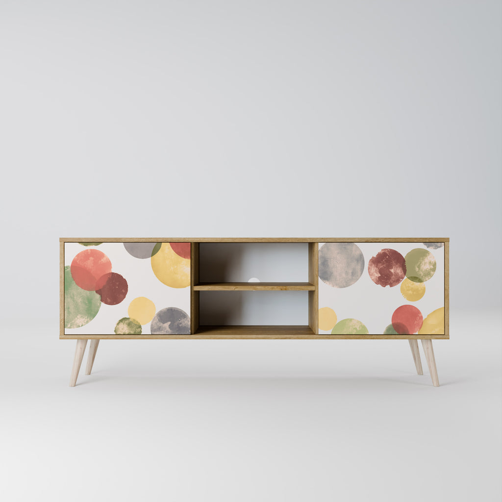 Mueble de TV FLEETING HAPPINESS de 2 puertas con efecto roble