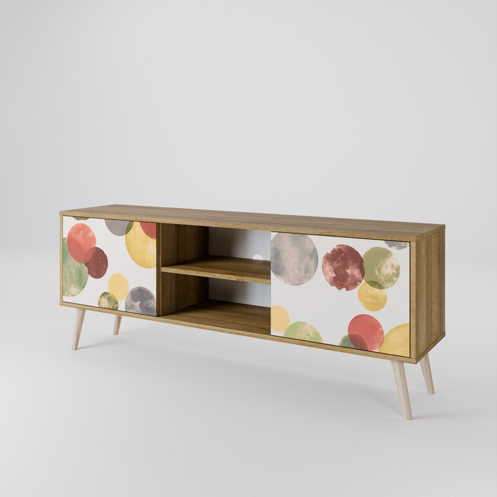 Mueble de TV FLEETING HAPPINESS de 2 puertas con efecto roble