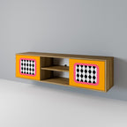 TEARS IN HEAVEN Mueble de TV de 2 Puertas en Efecto Roble