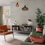 COLLAGE OF RECTANGLES Mueble de TV de 2 Puertas en Efecto Roble