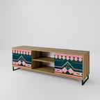 ROYAL COMPOSITION Mueble de TV de 2 Puertas en Efecto Roble
