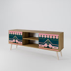 ROYAL COMPOSITION Mueble de TV de 2 Puertas en Efecto Roble