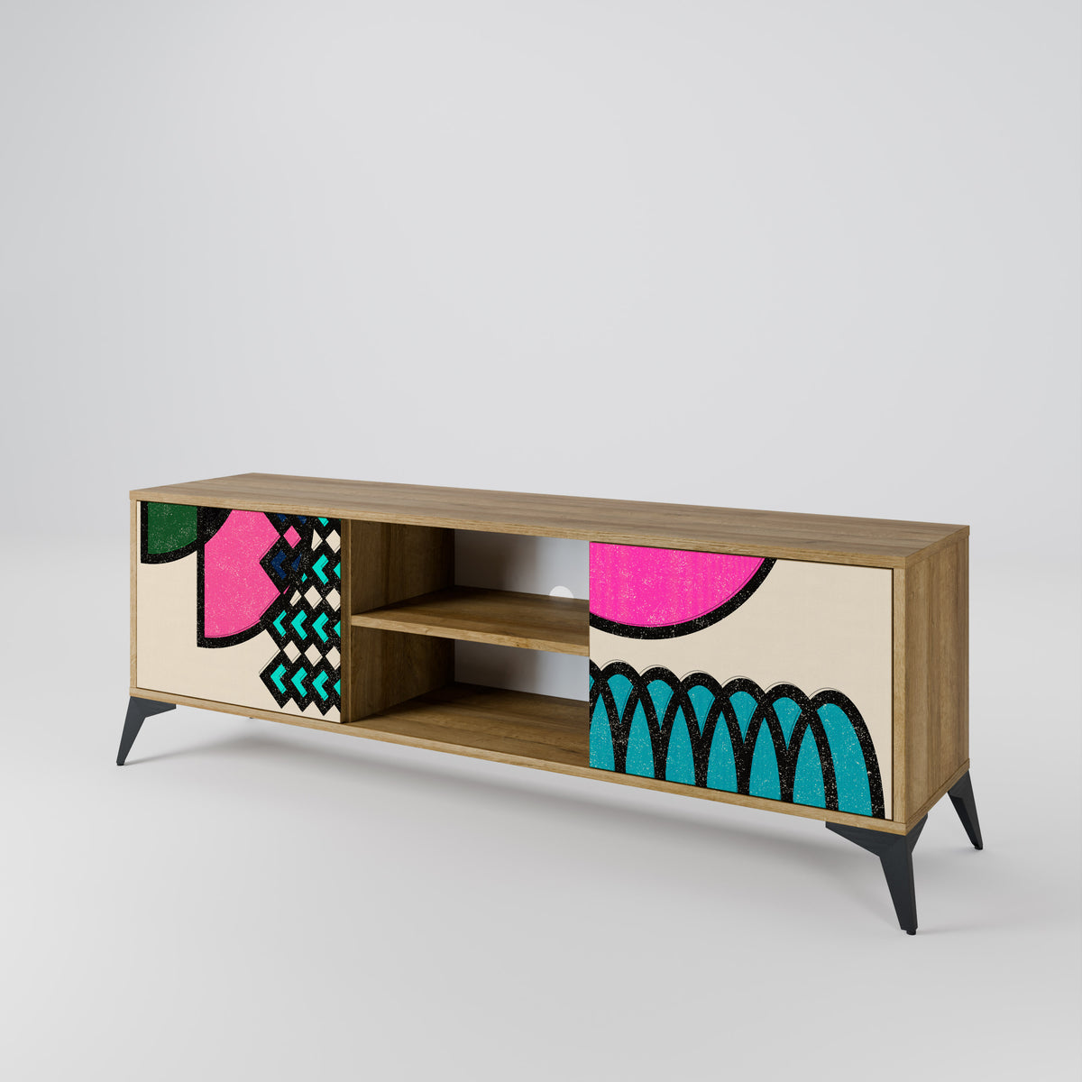 GEOMETRIC RHAPSODY Mueble de TV de 2 Puertas