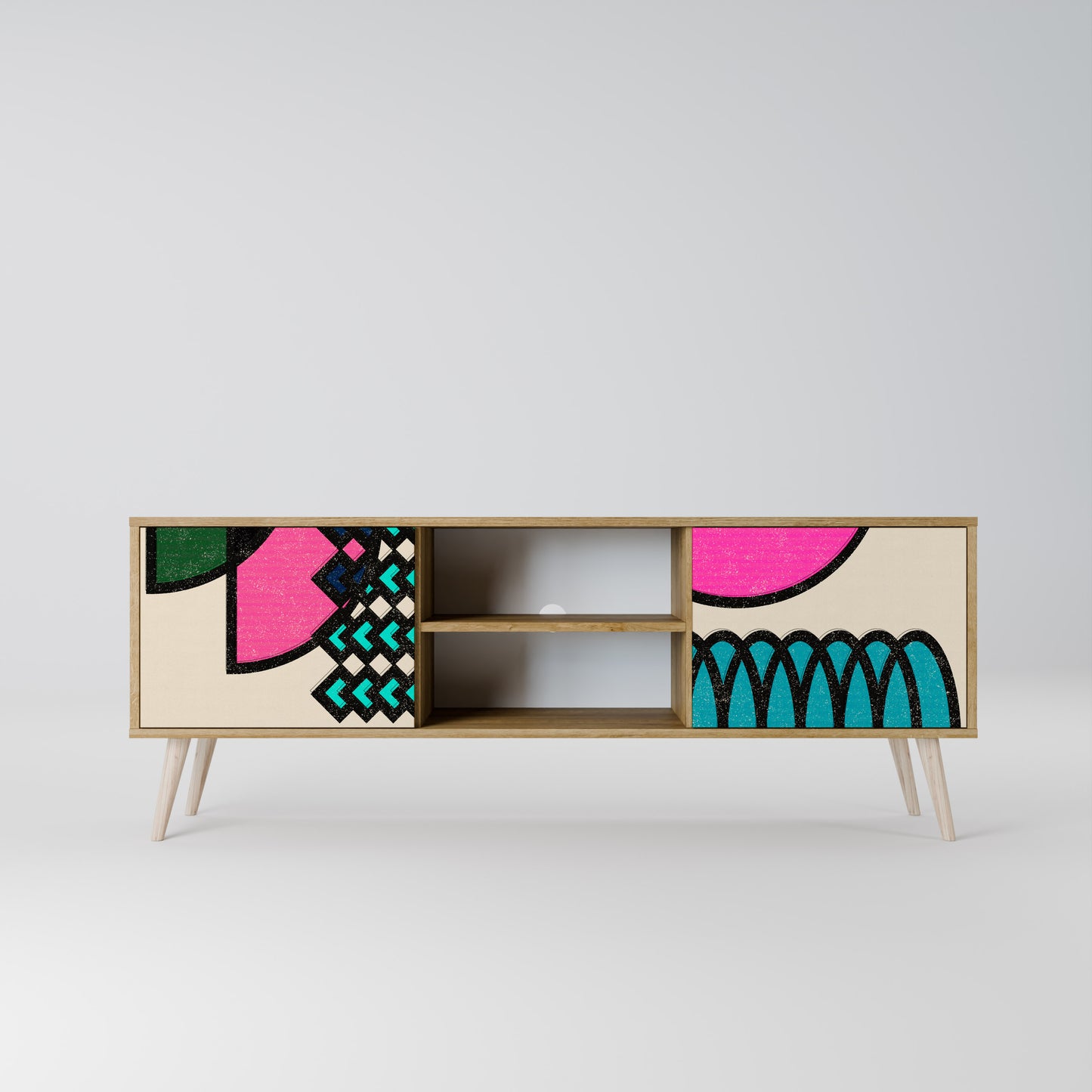 GEOMETRIC RHAPSODY Mueble de TV de 2 Puertas