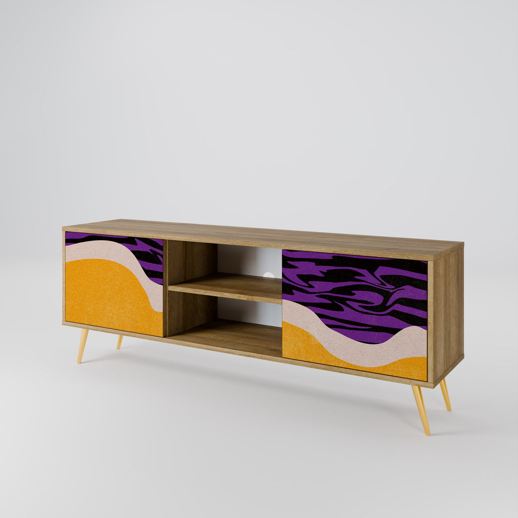 Mueble de TV INDEPENDENT BORDER de 2 puertas con efecto roble