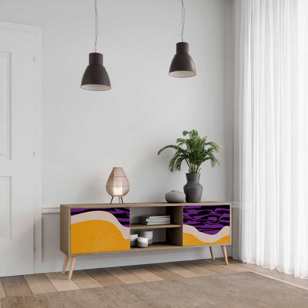 Mueble de TV INDEPENDENT BORDER de 2 puertas con efecto roble