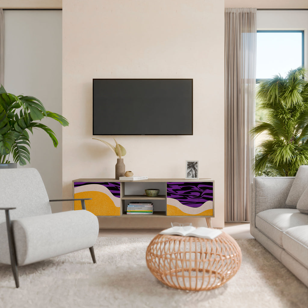 Mueble de TV INDEPENDENT BORDER de 2 puertas con efecto roble