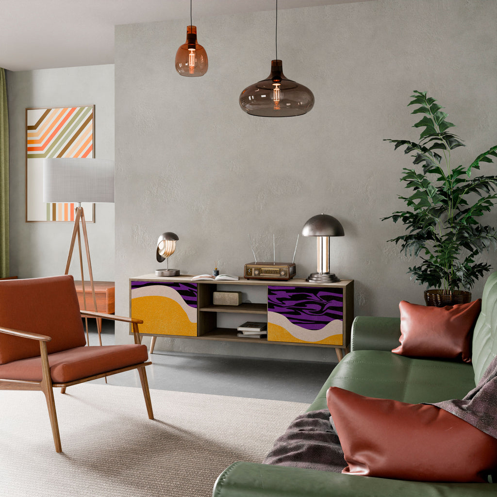 Mueble de TV INDEPENDENT BORDER de 2 puertas con efecto roble