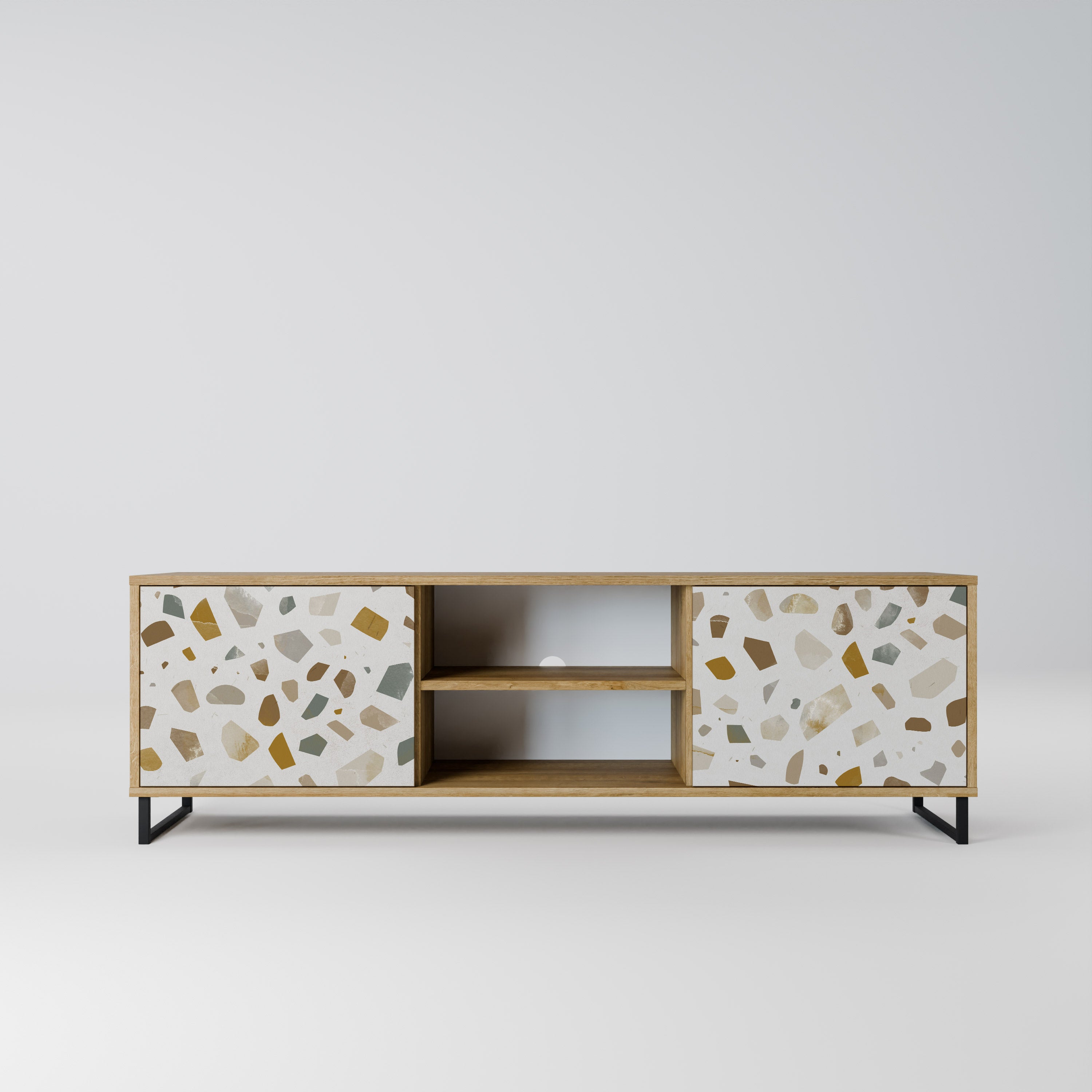 PIECES OF TOMORROW Mueble de TV de 2 puertas con efecto roble