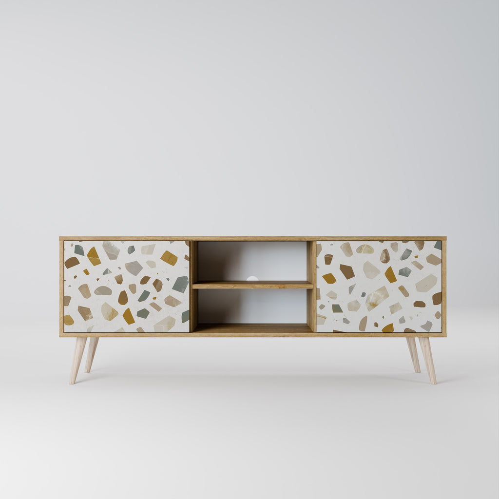PIECES OF TOMORROW Mueble de TV de 2 puertas con efecto roble