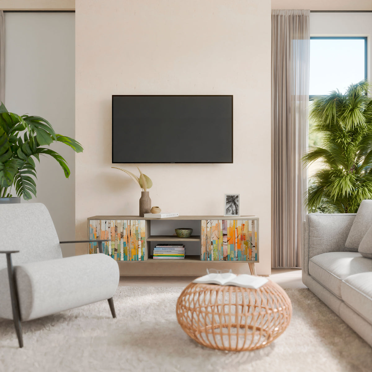 BIRCH KALEIDOSCOPE Mueble de TV de 2 Puertas