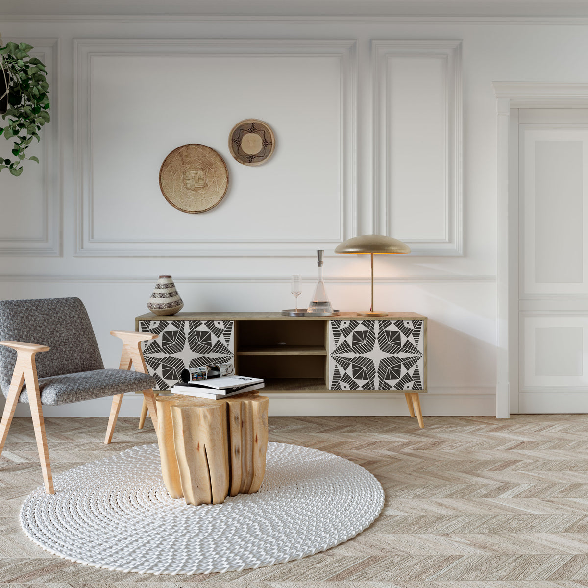 MONOCHROME NEXUS Mueble de TV de 2 Puertas
