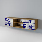 THE RIGHT PLACES Mueble de TV de 2 Puertas en Efecto Roble