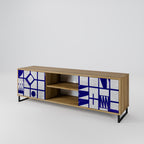 THE RIGHT PLACES Mueble de TV de 2 Puertas en Efecto Roble