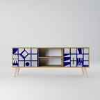 THE RIGHT PLACES Mueble de TV de 2 Puertas en Efecto Roble