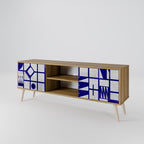 THE RIGHT PLACES Mueble de TV de 2 Puertas en Efecto Roble