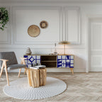 THE RIGHT PLACES Mueble de TV de 2 Puertas en Efecto Roble