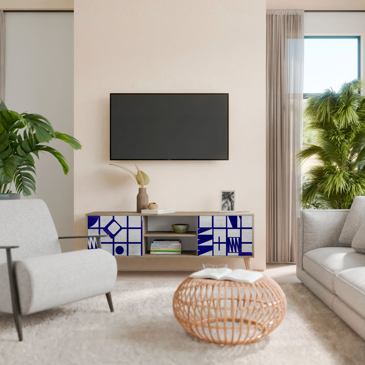 THE RIGHT PLACES Mueble de TV de 2 Puertas