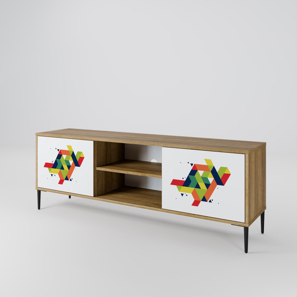 Mueble de TV de 2 puertas FUTURE SIGN con efecto roble