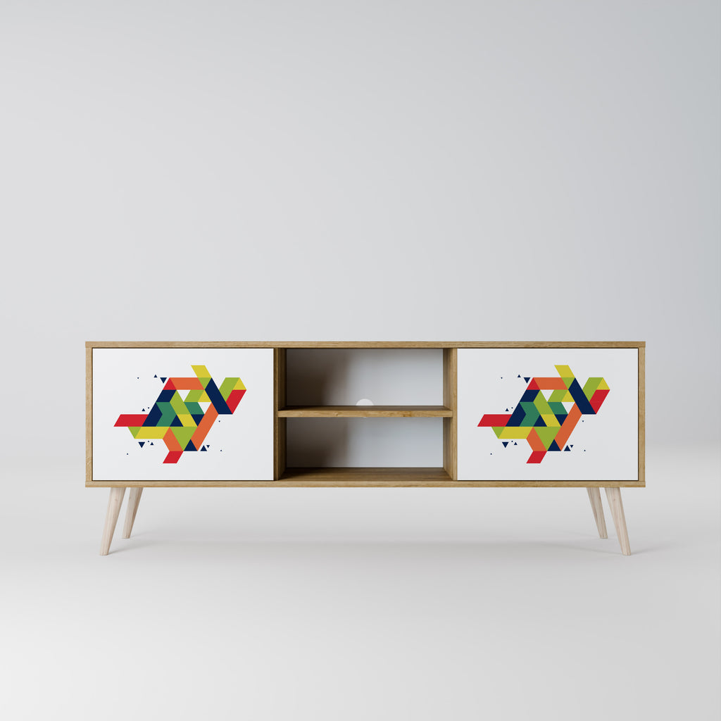 Mueble de TV de 2 puertas FUTURE SIGN con efecto roble