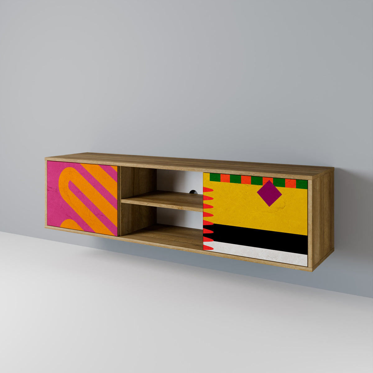 VIVID ART Mueble de TV de 2 Puertas