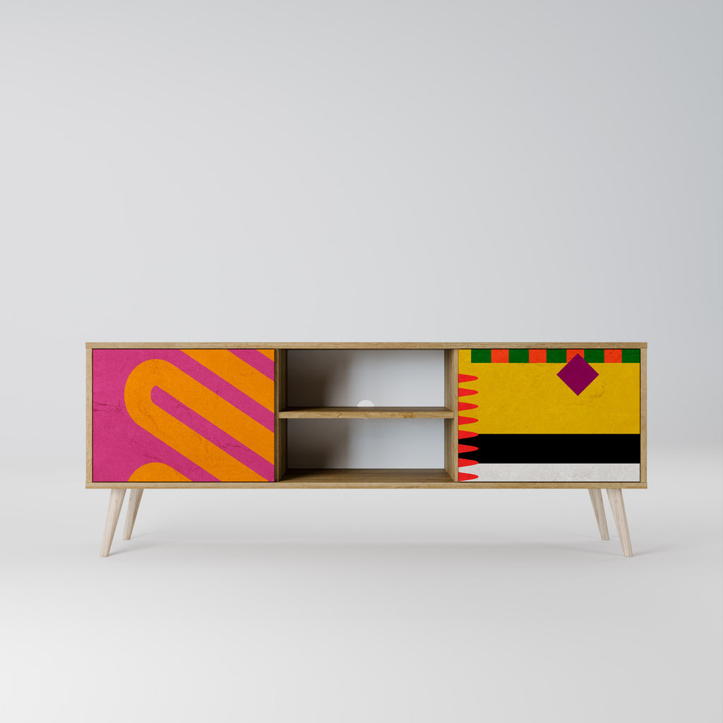 Mueble de TV de 2 puertas VIVID ART con efecto roble