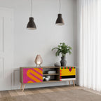 VIVID ART Mueble de TV de 2 Puertas en Efecto Roble