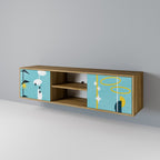 PATHS TO HAPPINESS Mueble de TV de 2 Puertas en Efecto Roble