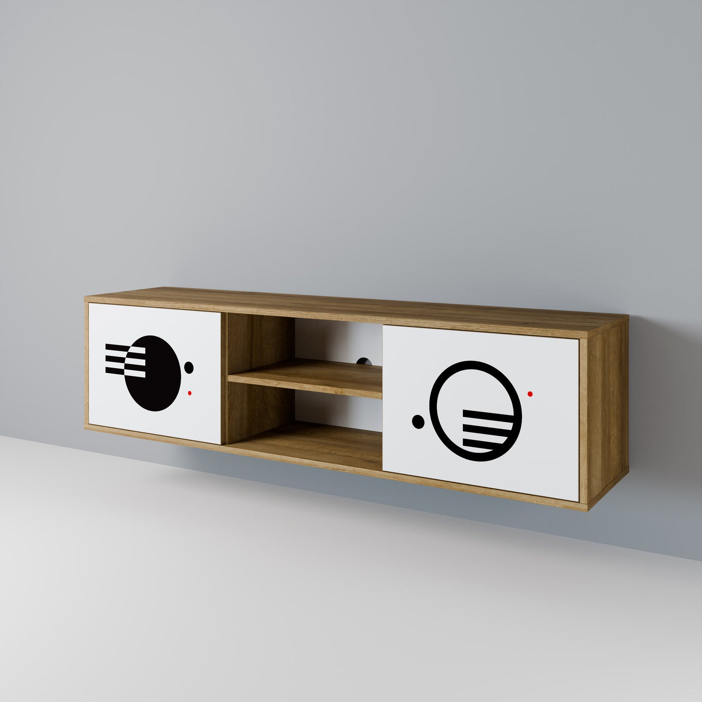 BLACK AND WHITE COMBINATION Mueble de TV de 2 Puertas