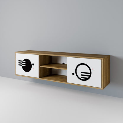BLACK AND WHITE COMBINATION Mueble de TV de 2 Puertas