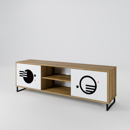 BLACK AND WHITE COMBINATION Mueble de TV de 2 Puertas