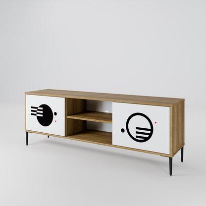 BLACK AND WHITE COMBINATION Mueble de TV de 2 Puertas