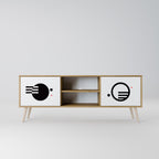 BLACK AND WHITE COMBINATION Mueble de TV de 2 Puertas