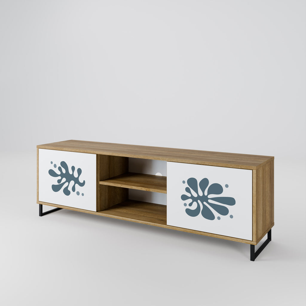 Mueble de TV de 2 puertas WONDERLAND VEGETATION con efecto roble