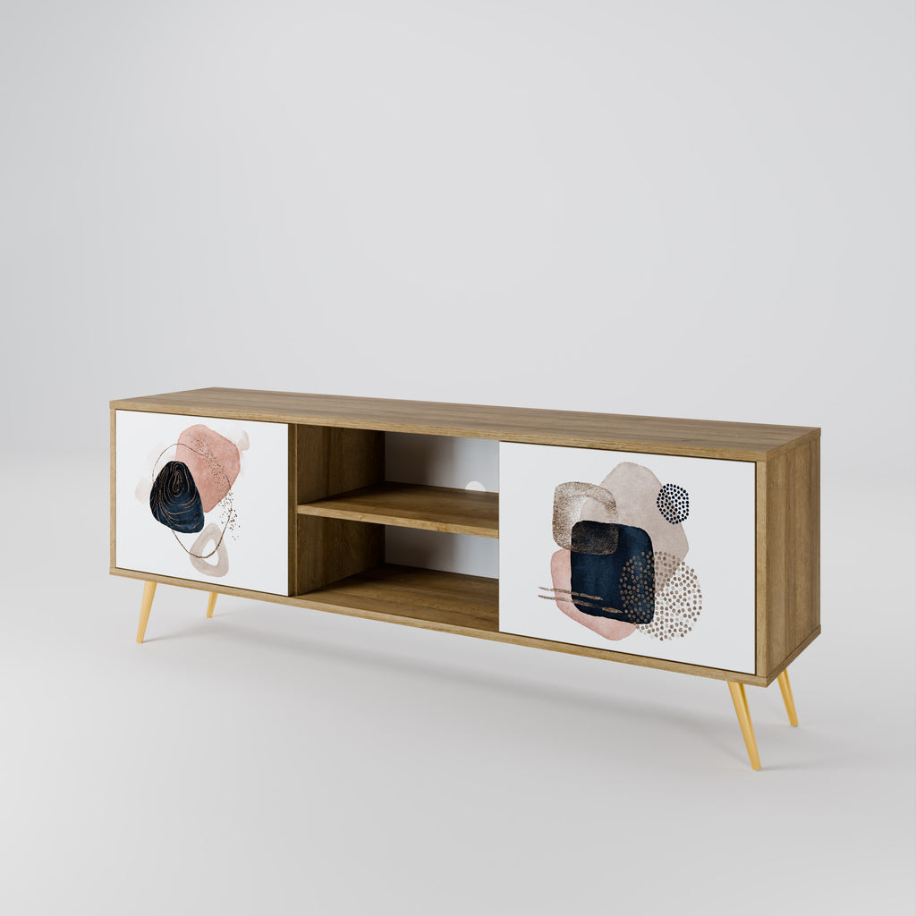 Mueble de TV de 2 puertas con efecto roble COLORFUL SHAPES
