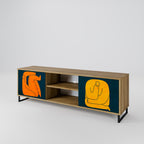 TOGETHER BUT SEPARATELY Mueble de TV de 2 Puertas en Efecto Roble