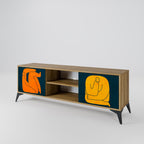 TOGETHER BUT SEPARATELY Mueble de TV de 2 Puertas en Efecto Roble