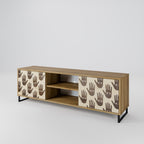 SEE MORE Mueble de TV de 2 Puertas en Efecto Roble