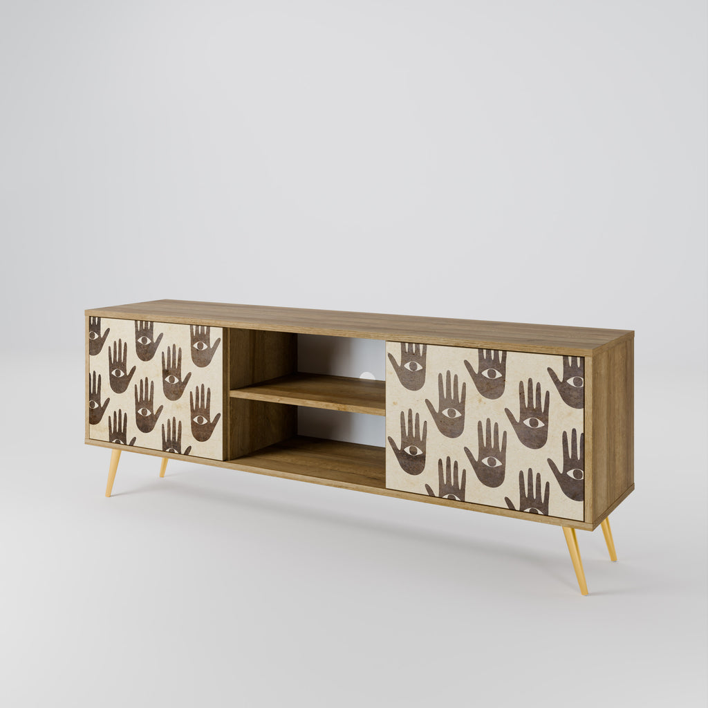 VER MÁS Mueble de TV de 2 puertas efecto roble