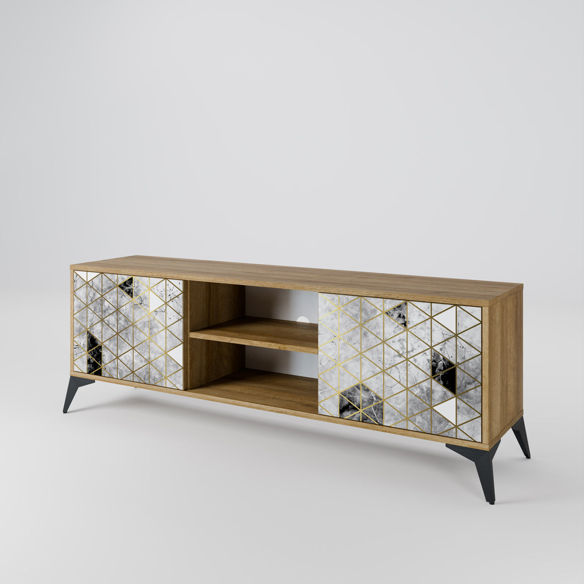 ASHEN ARIA Mueble de TV de 2 Puertas