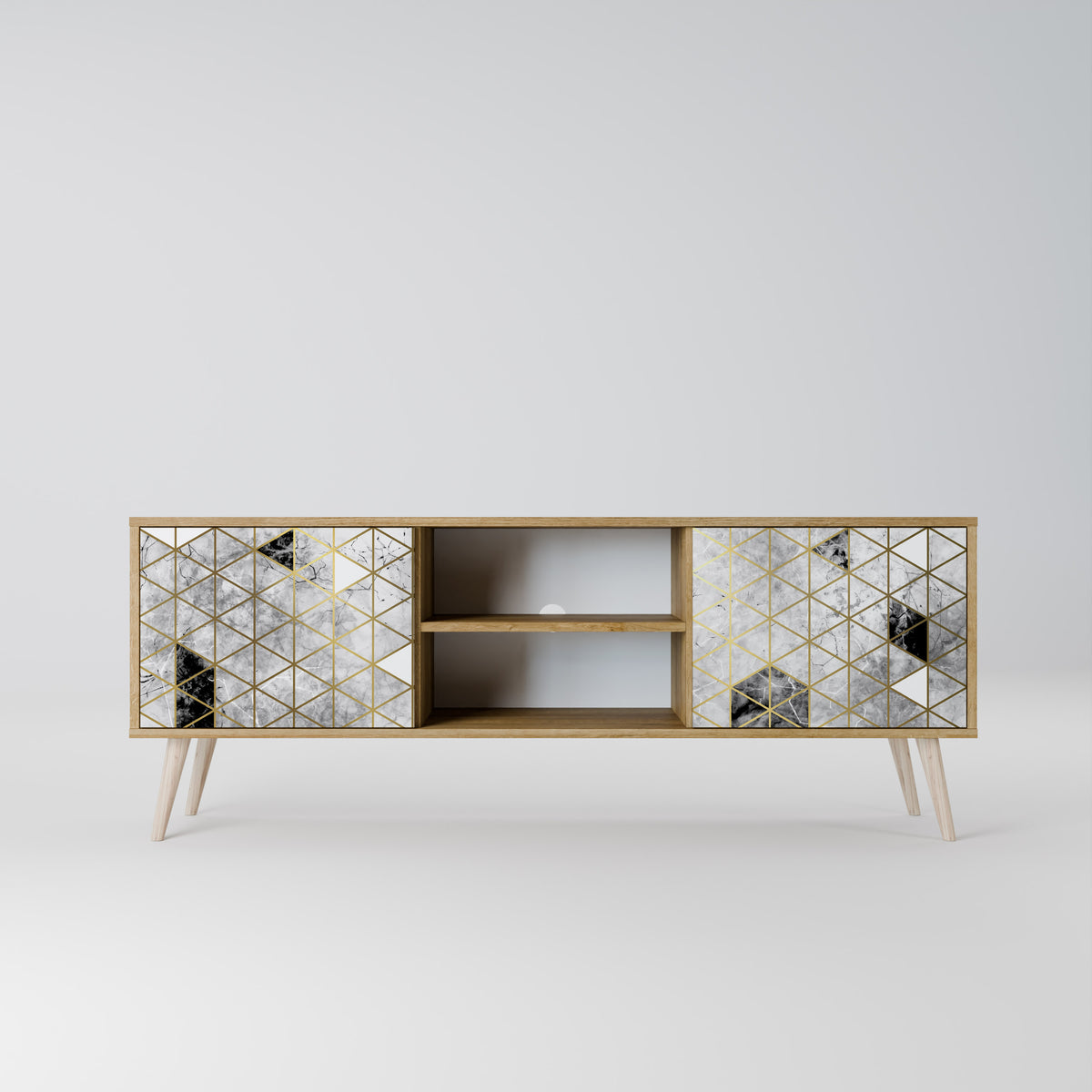 ASHEN ARIA Mueble de TV de 2 Puertas