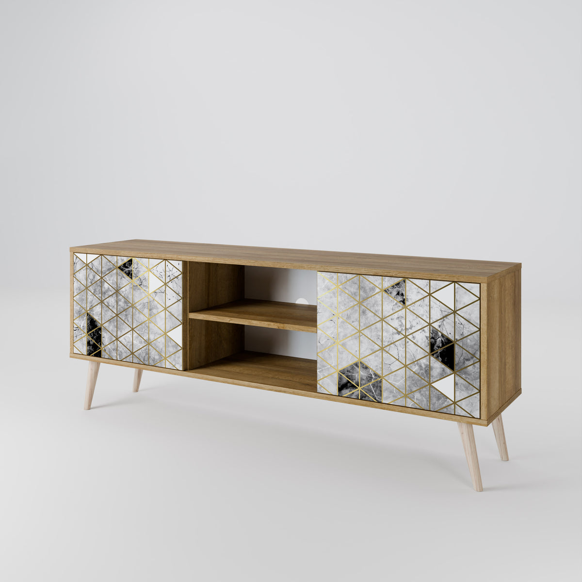 ASHEN ARIA Mueble de TV de 2 Puertas