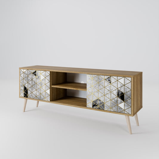 ASHEN ARIA Mueble de TV de 2 Puertas