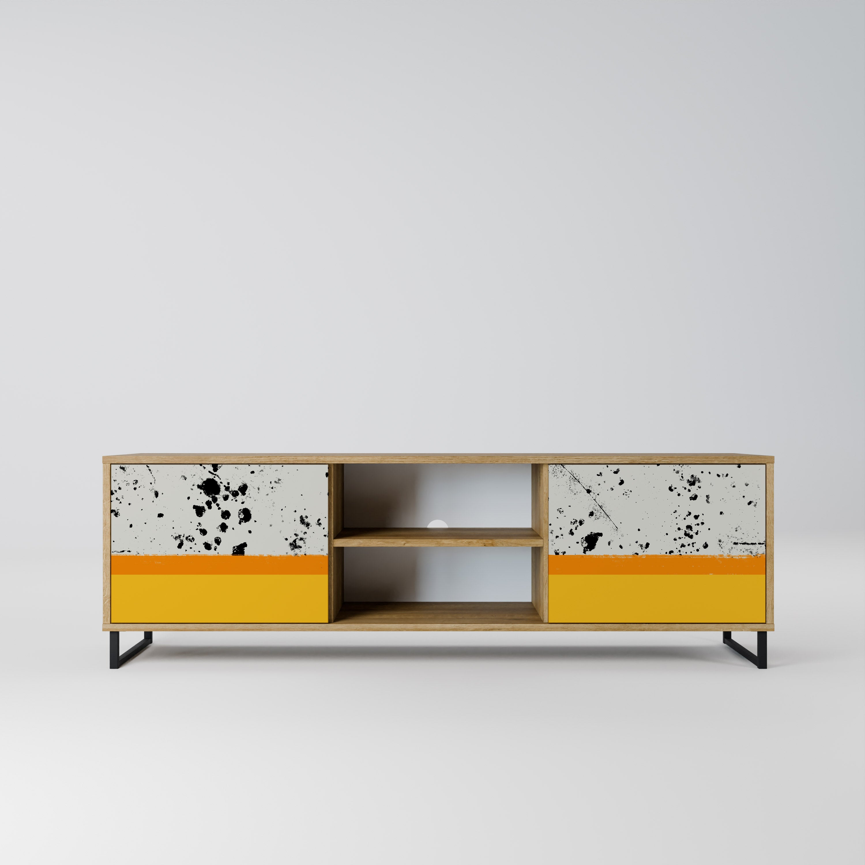 Mueble de TV de 2 puertas DYED BY ORANGE con efecto roble