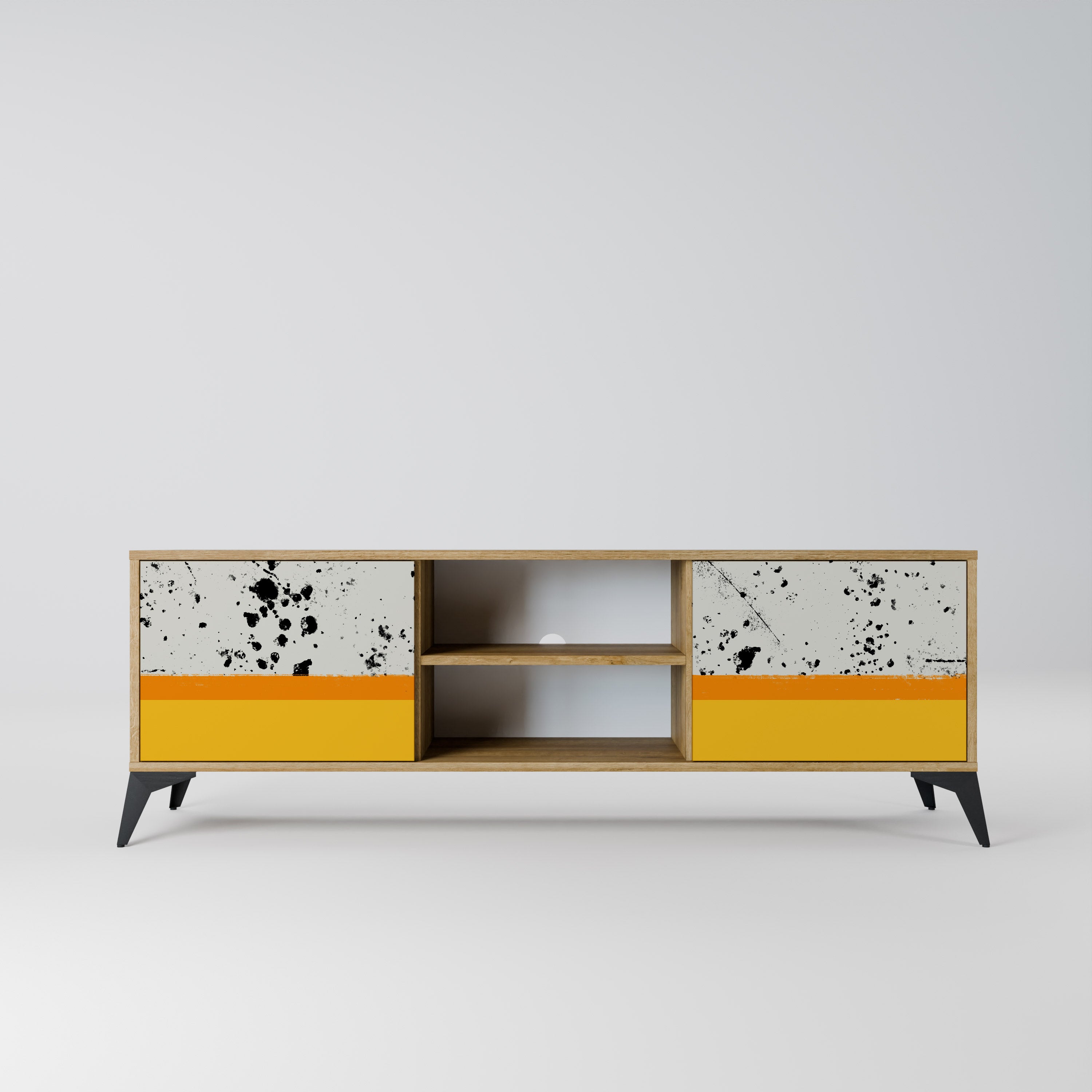 Mueble de TV de 2 puertas DYED BY ORANGE con efecto roble