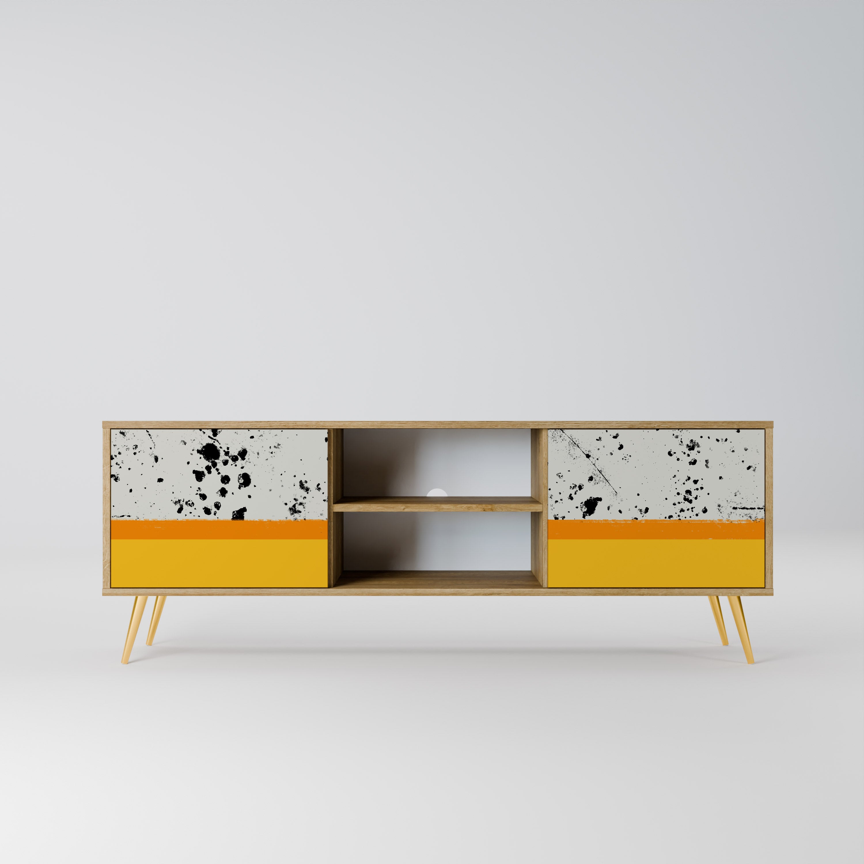Mueble de TV de 2 puertas DYED BY ORANGE con efecto roble