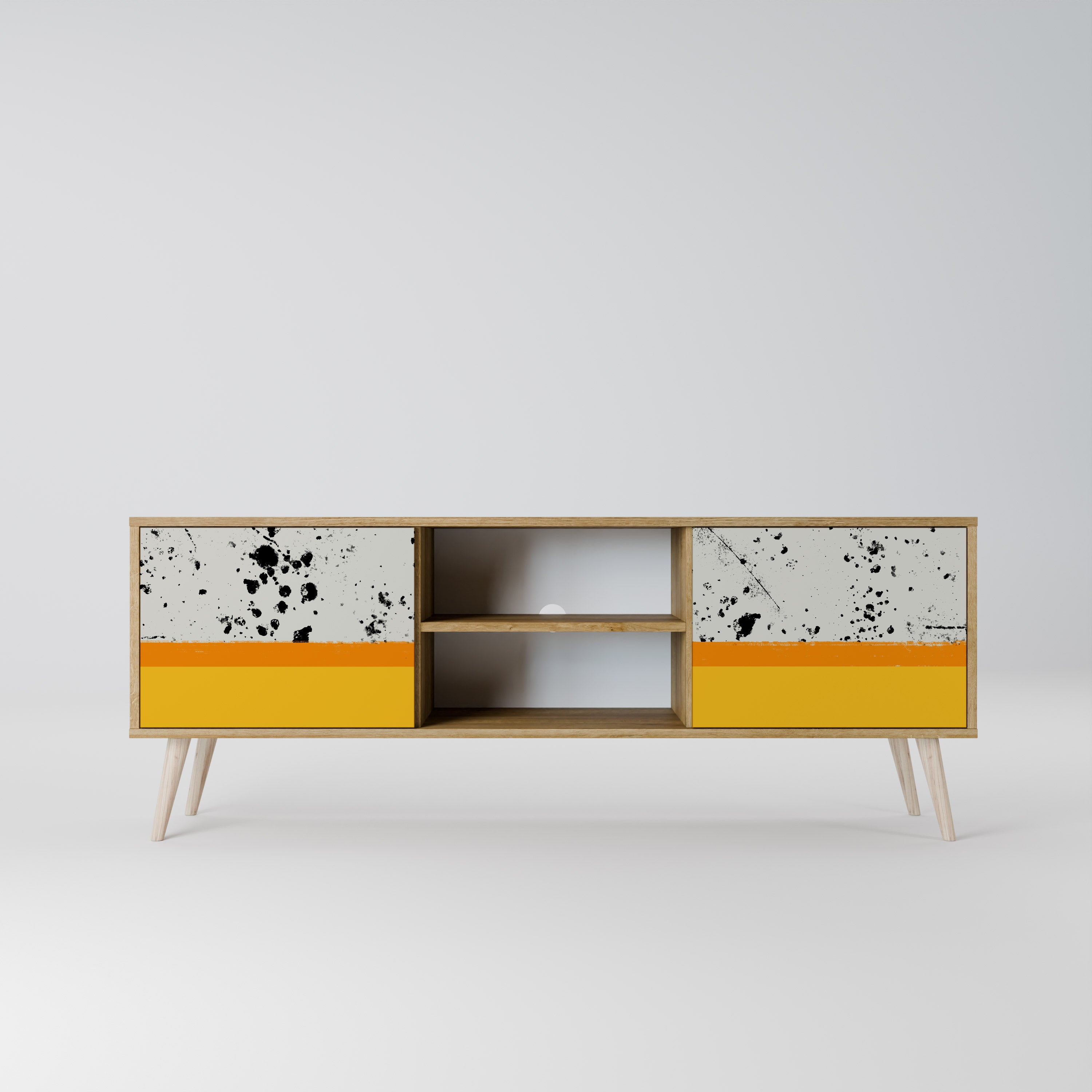 Mueble de TV de 2 puertas DYED BY ORANGE con efecto roble