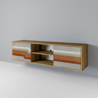 PECULIAR TRAIL Mueble de TV de 2 Puertas en Efecto Roble